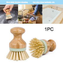 Load image into Gallery viewer, Tableware Cleaning Wooden Long Round Handle Brush Natural Loofah Brush Kitchen Cleaner Supplies
