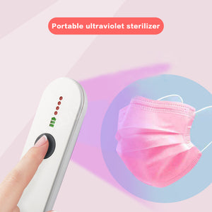 Portable USB UV Sanitizing Travel Wand LED Germicidal Sterilization Lamp Mini UV Ultraviolet Disinfection Light for Household